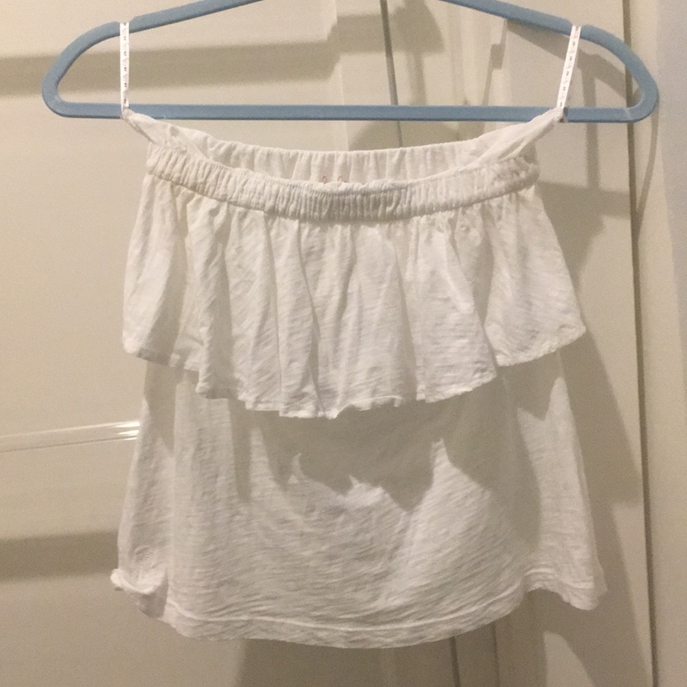 Lilly Pulitzer strapless ruffle white top